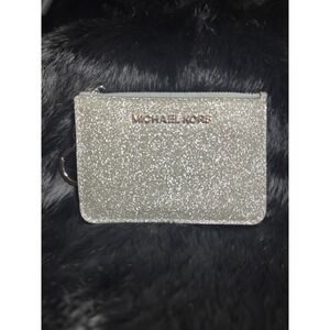 Michael Kors Mini Silver Glitter Wallet Id And Card Holder